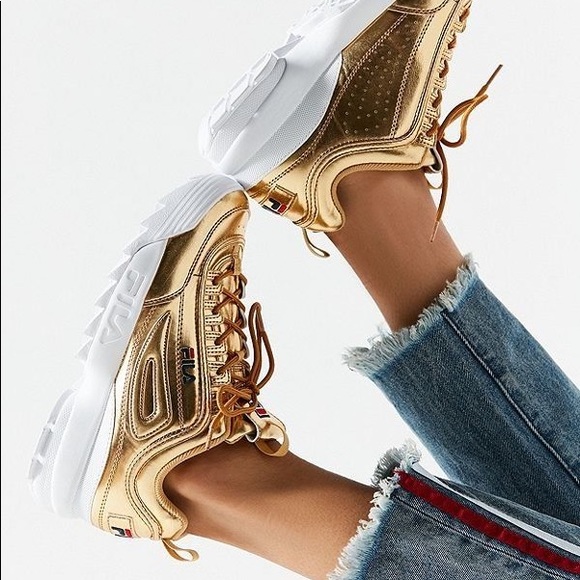 Women’s FILA Disruptor II Premium Metallic Sneaker - Picture 2 of 2